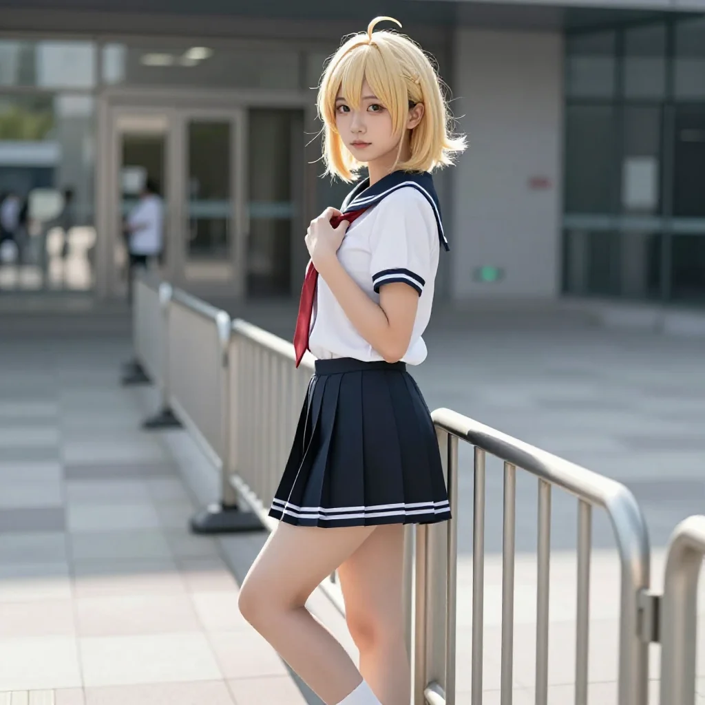 今日份校服少女主题图片 0010，杰作，最佳画质，极致细节，照片级写实 , 二次元角色写真风格