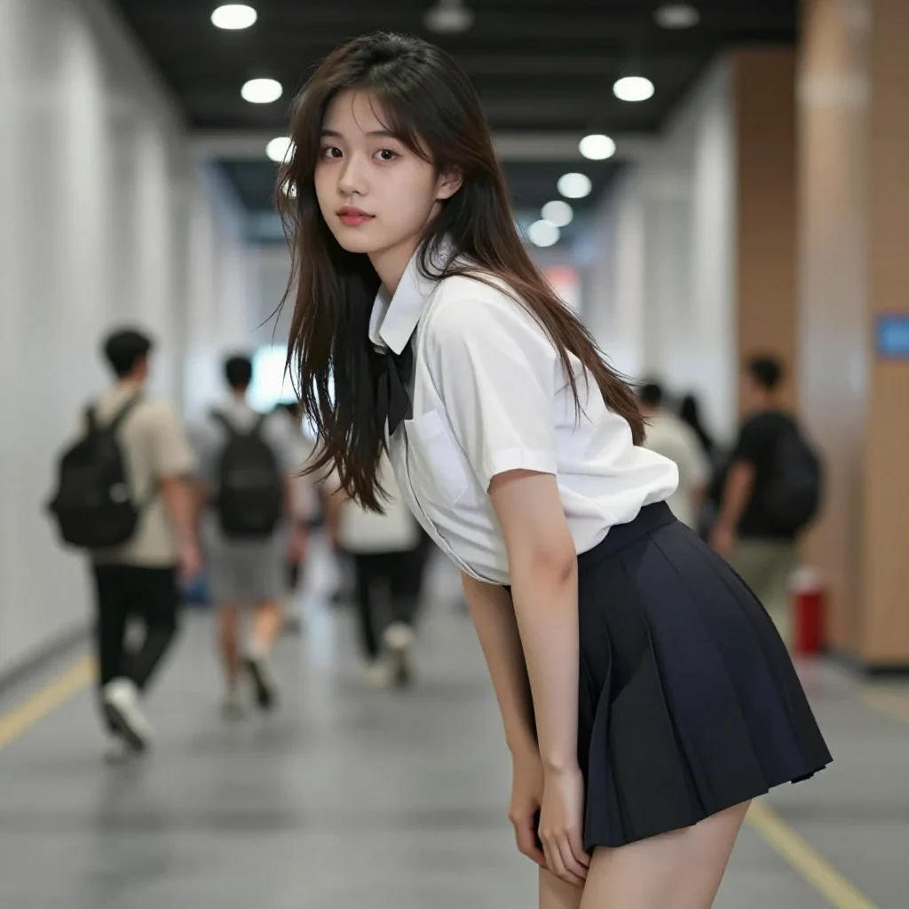 阳光下的校服少女主题图片 0031，杰作，最佳画质，极致细节，照片级写实 , 动漫展抓拍风格