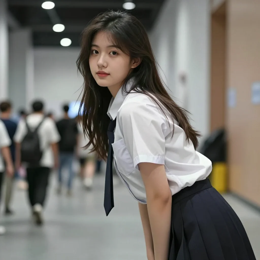 阳光下的校服少女主题图片 0032，杰作，最佳画质，极致细节，照片级写实 , 动漫展抓拍风格