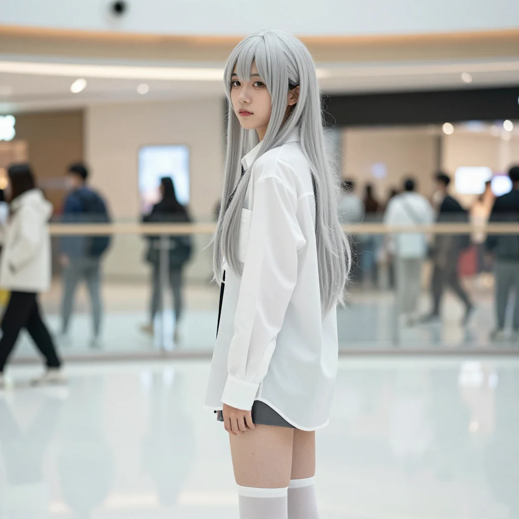 银发少女的日常写真主题图片 0076，杰作，最佳画质，极致细节，照片级写实 , 清新角色私摄风格