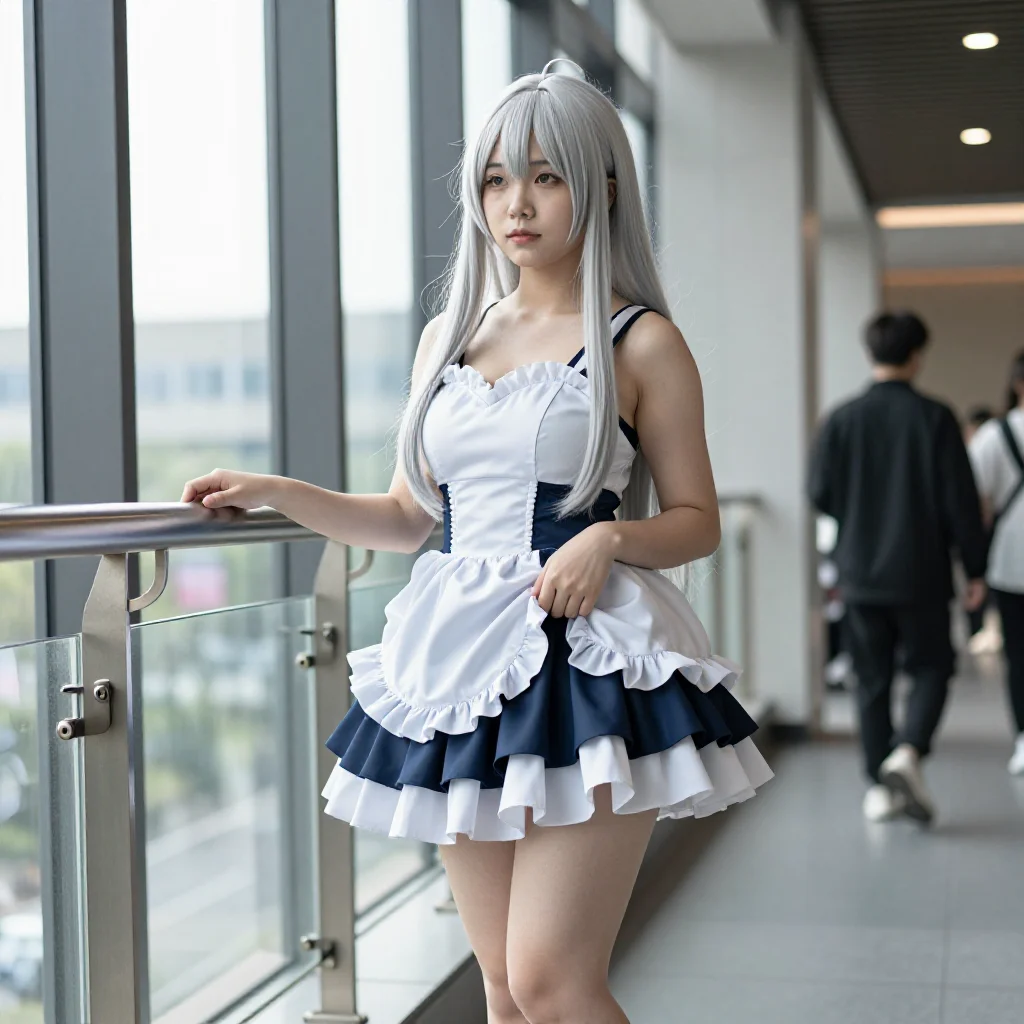 银发少女的校园写真主题图片 0132，杰作，最佳画质，极致细节，照片级写实 , 角色扮演人像摄影风格