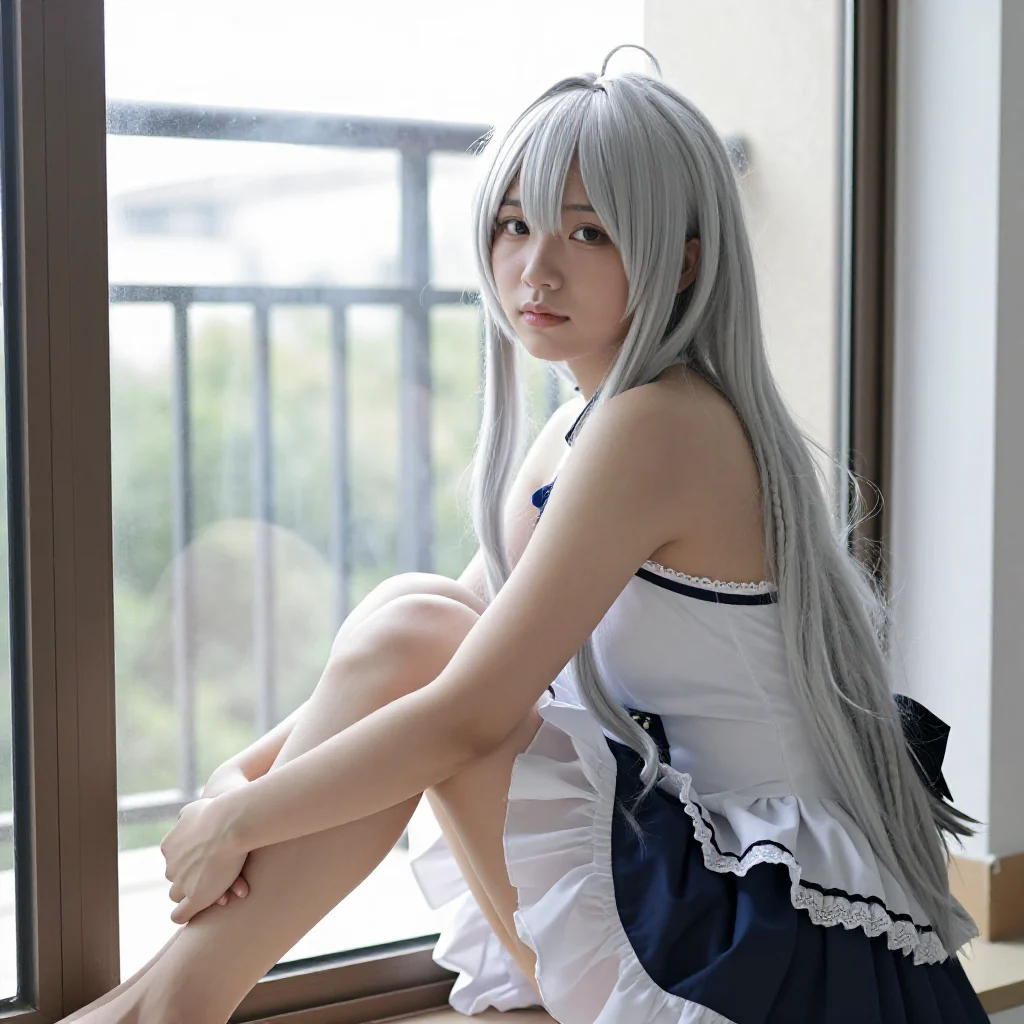 银发少女的校园写真主题图片 0133，杰作，最佳画质，极致细节，照片级写实 , 角色扮演人像摄影风格