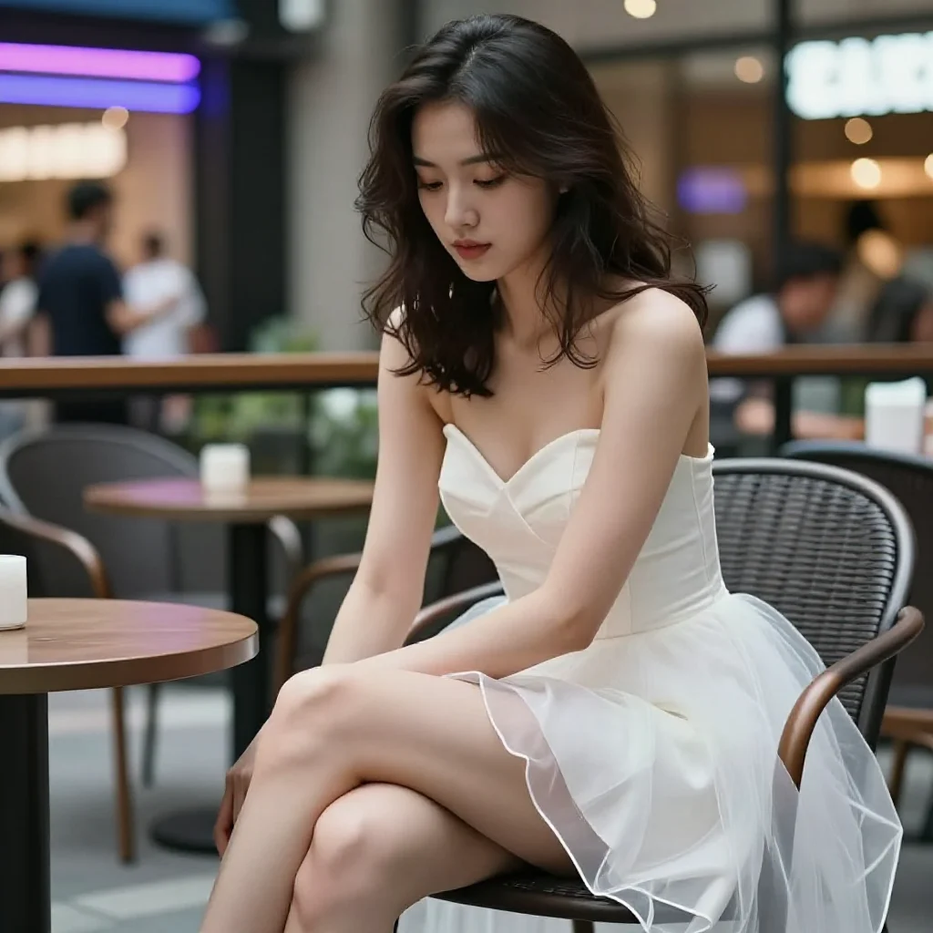 今日份白裙少女主题图片 0157，杰作，最佳画质，极致细节，照片级写实 , 高还原角色摄影风格