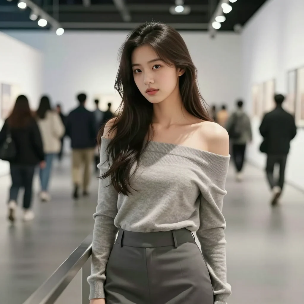 美术馆里的温柔时刻主题图片 0267，杰作，最佳画质，极致细节，照片级写实 , 展会环境叙事风格