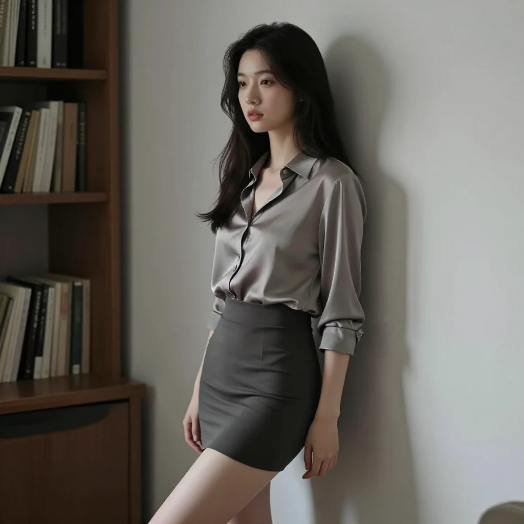 书架旁的温柔时刻主題圖片 0384，杰作，最佳画质，极致细节，照片级写实 , 日系清新写真风格