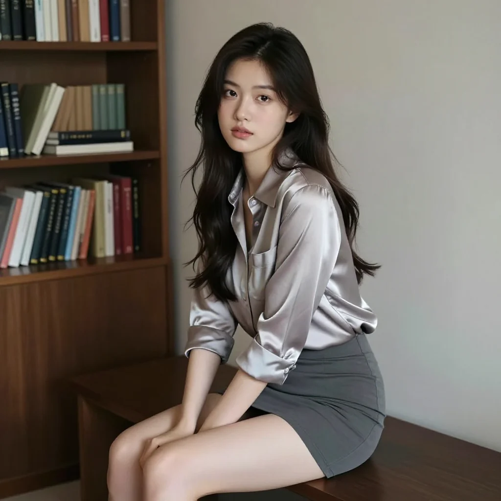 书架旁的温柔时刻主題圖片 0388，杰作，最佳画质，极致细节，照片级写实 , 日系清新写真风格