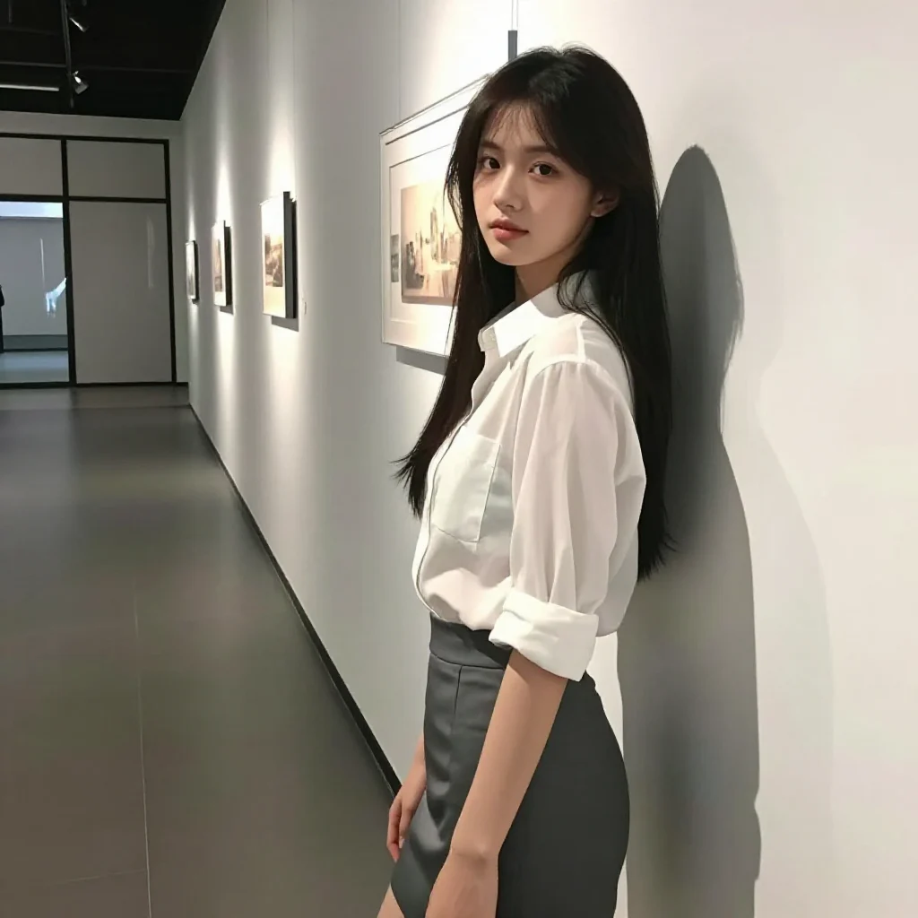 美术馆里的静谧时光主題圖片 0438，杰作，最佳画质，极致细节，照片级写实 , 展馆自然光写真风格