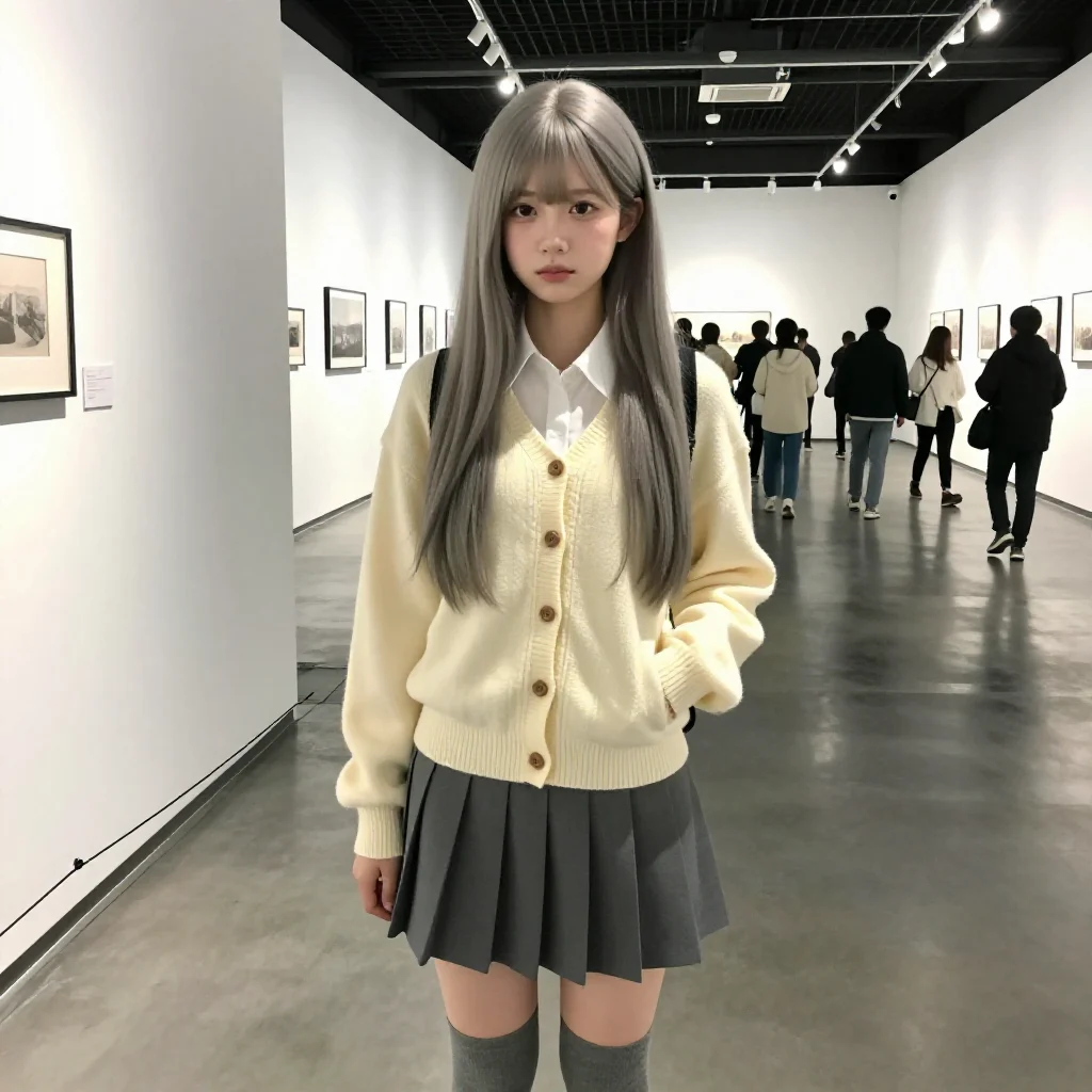 美术馆里的温柔日常主題圖片 0454，杰作，最佳画质，极致细节，照片级写实 , 日系少女感摄影风格