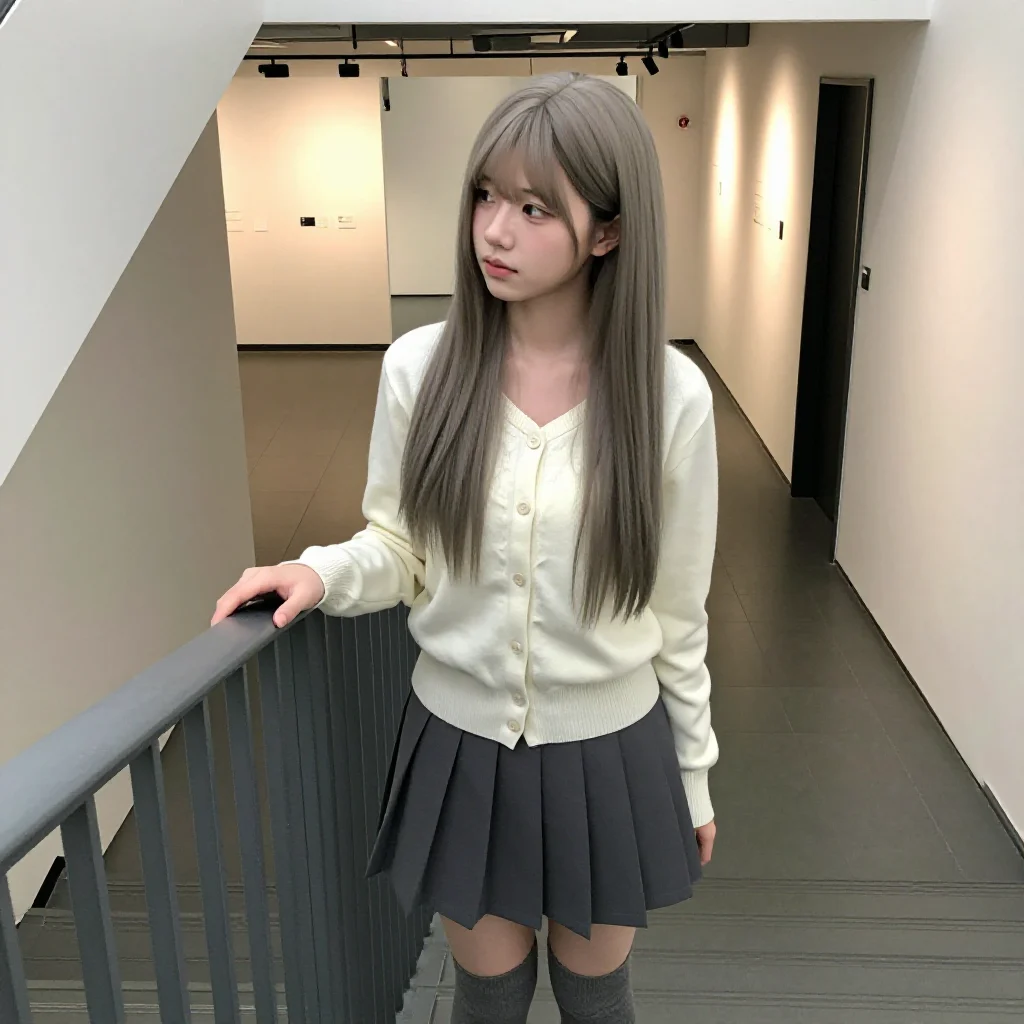 美术馆里的温柔日常主題圖片 0458，杰作，最佳画质，极致细节，照片级写实 , 日系少女感摄影风格