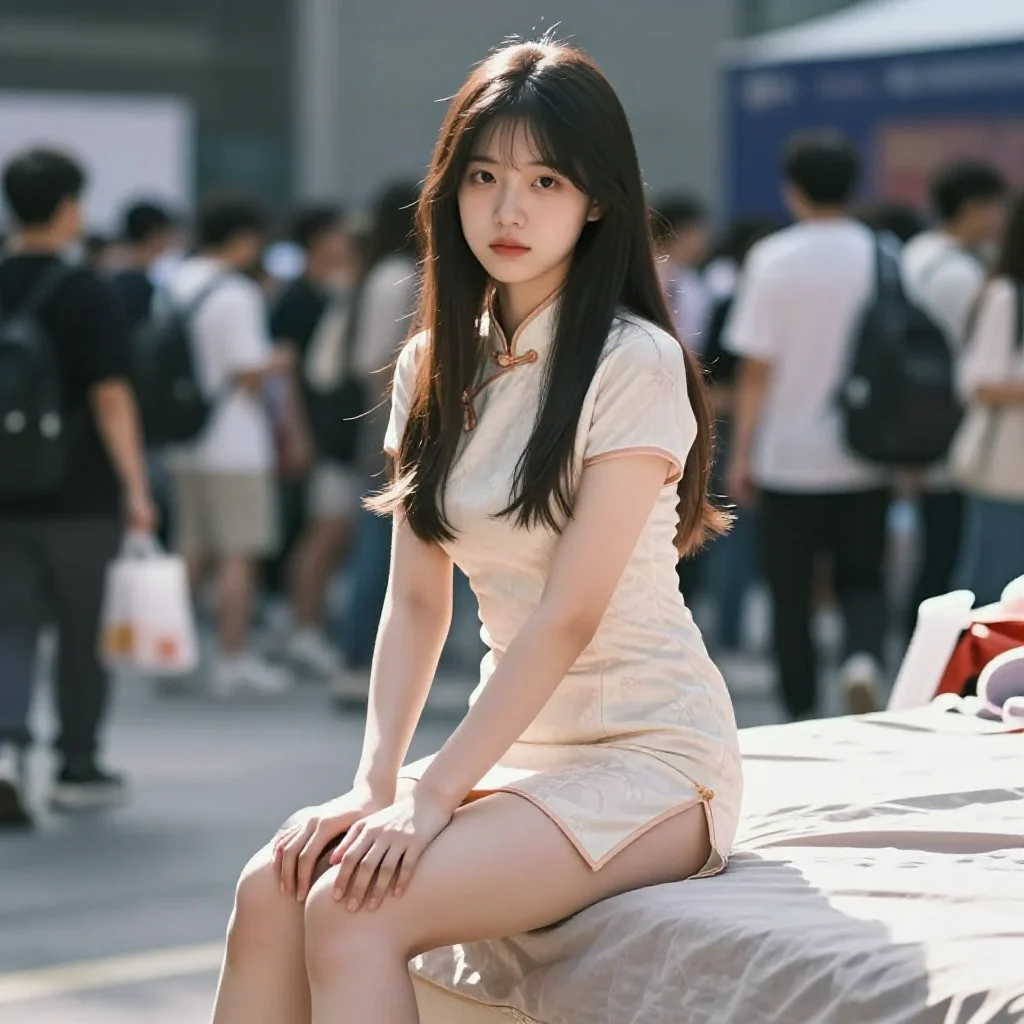 旗袍少女的日常主題圖片 0498，杰作，最佳画质，极致细节，照片级写实 , 都市街拍纪实风