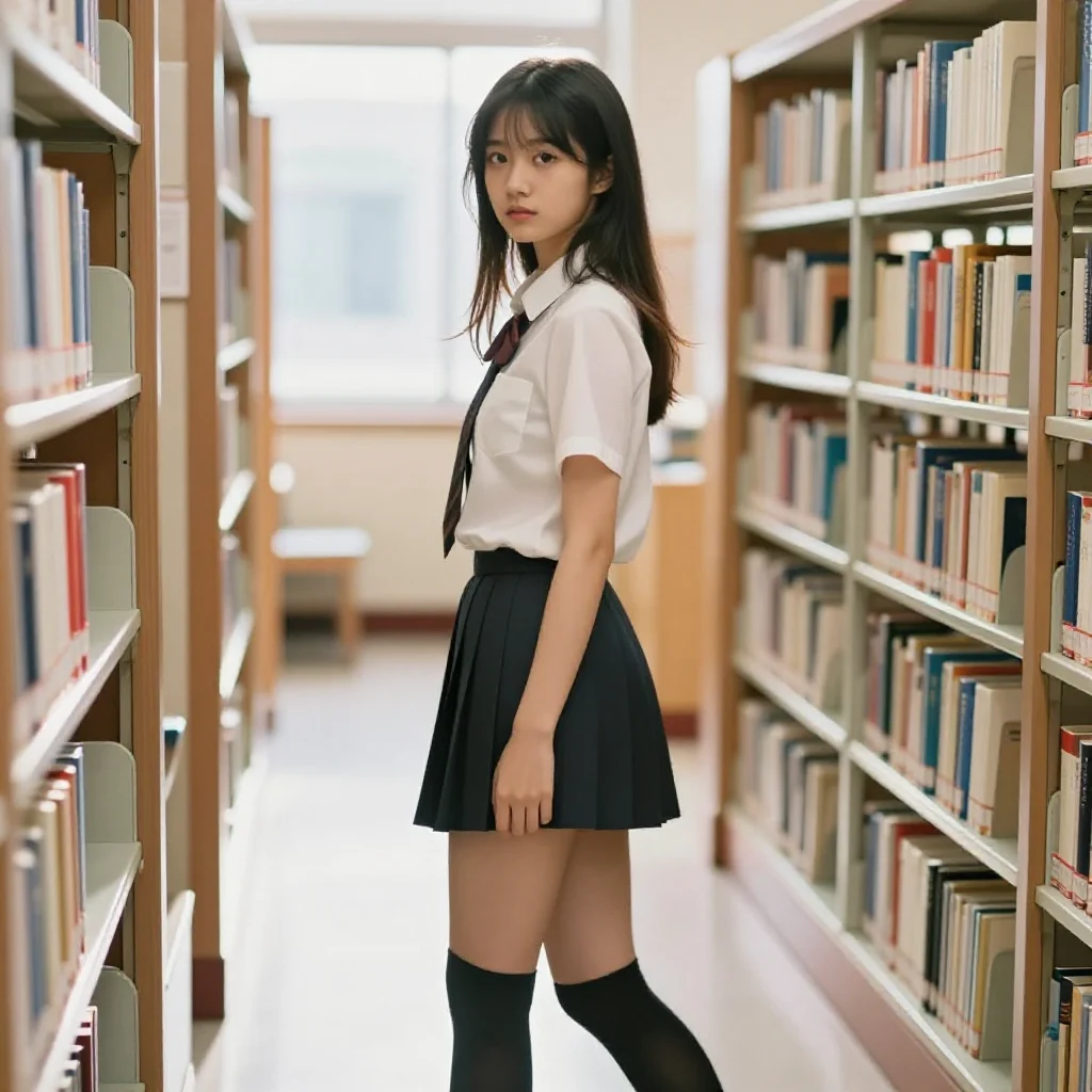 图书馆里的学姐主題圖片 0597，杰作，最佳画质，极致细节，照片级写实 , 逆光氛围人像风格