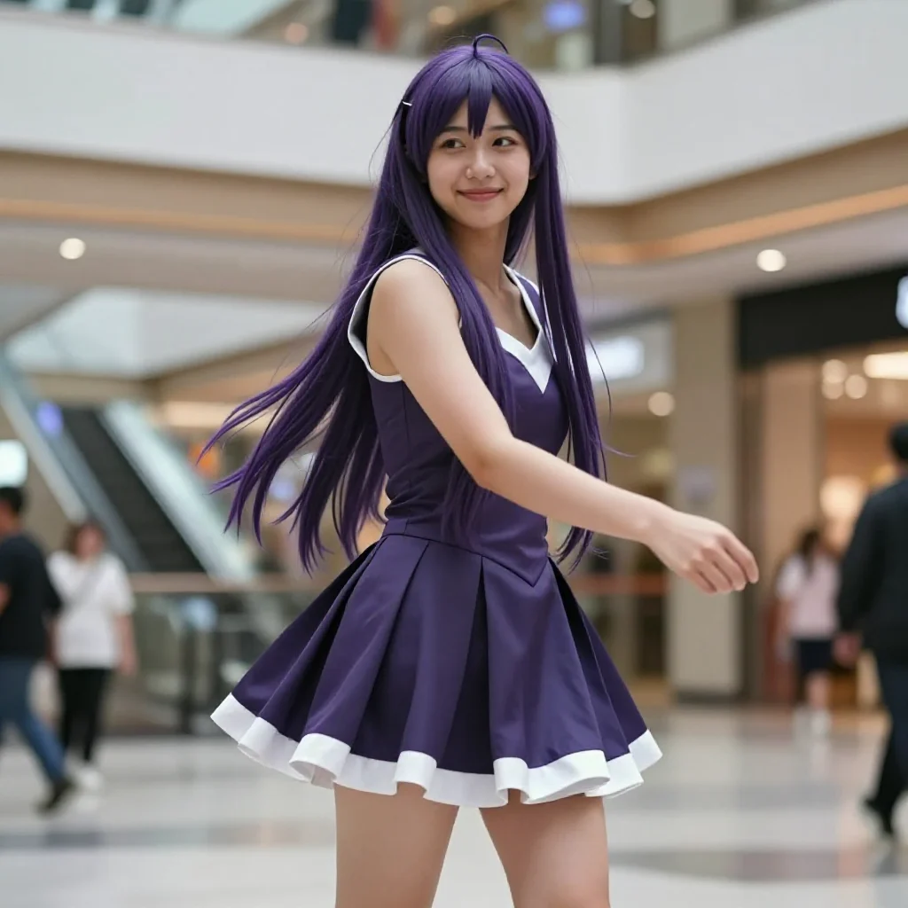 紫发少女的午后主題圖片 0650，杰作，最佳画质，极致细节，照片级写实 , 自然生活抓拍风格