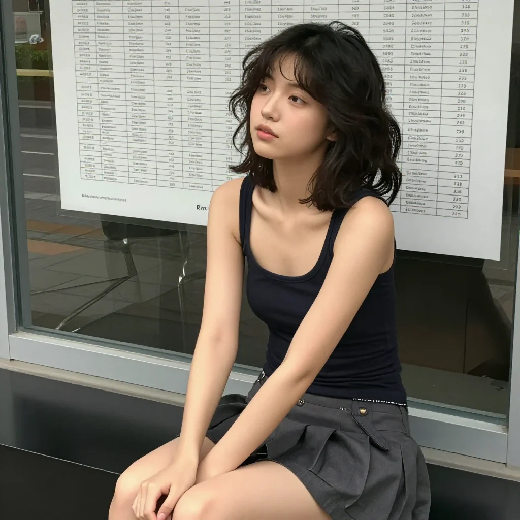 楼梯间的青春日常主題圖片 0673，杰作，最佳画质，极致细节，照片级写实 , 日系少女感摄影风格