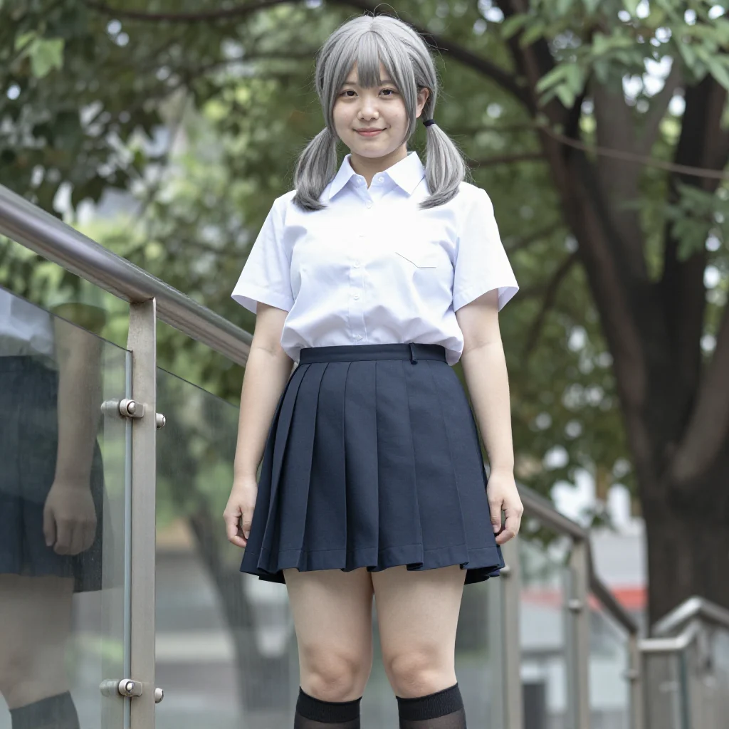 银发少女的校园日常主題圖片 0680，杰作，最佳画质，极致细节，照片级写实 , 空气感人像风格