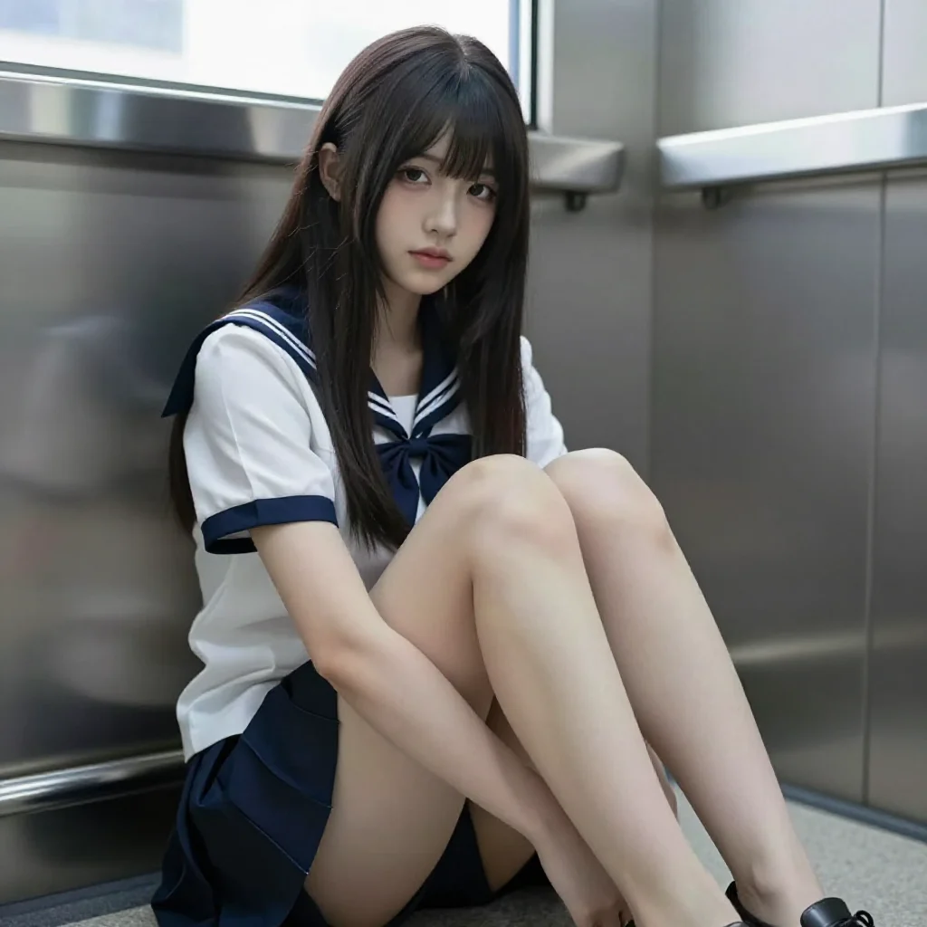 电梯里的少女感主題圖片 0695，杰作，最佳画质，极致细节，照片级写实 , 柔光角色人像风格