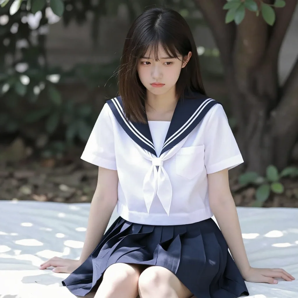 窗边的校园少女主題圖片 0730，杰作，最佳画质，极致细节，照片级写实 , 日系清新写真风格