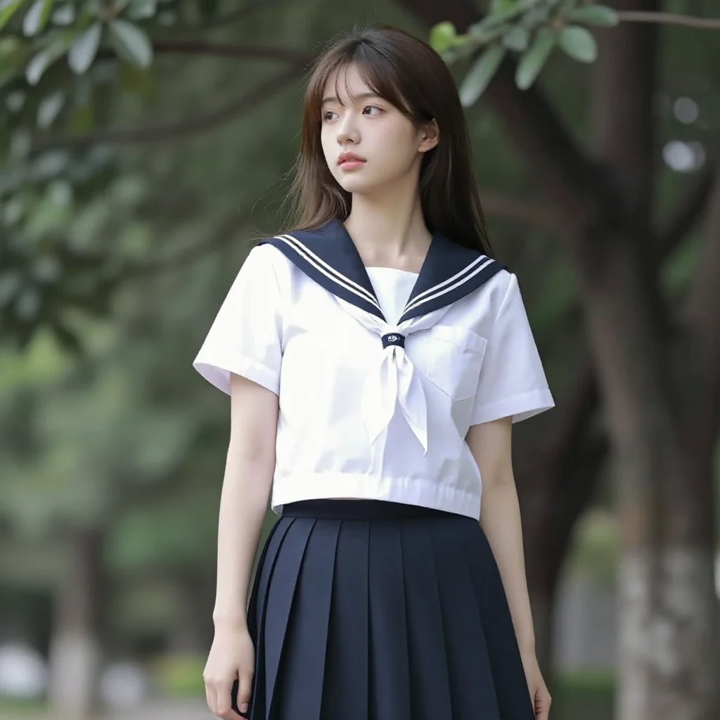 窗边的校园少女主題圖片 0734，杰作，最佳画质，极致细节，照片级写实 , 日系清新写真风格