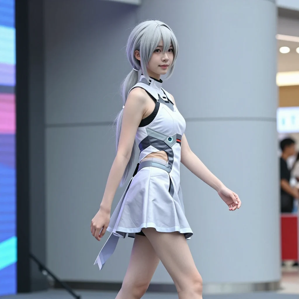 银发少女的校园写真主題圖片 0751，杰作，最佳画质，极致细节，照片级写实 , 清新角色私摄风格