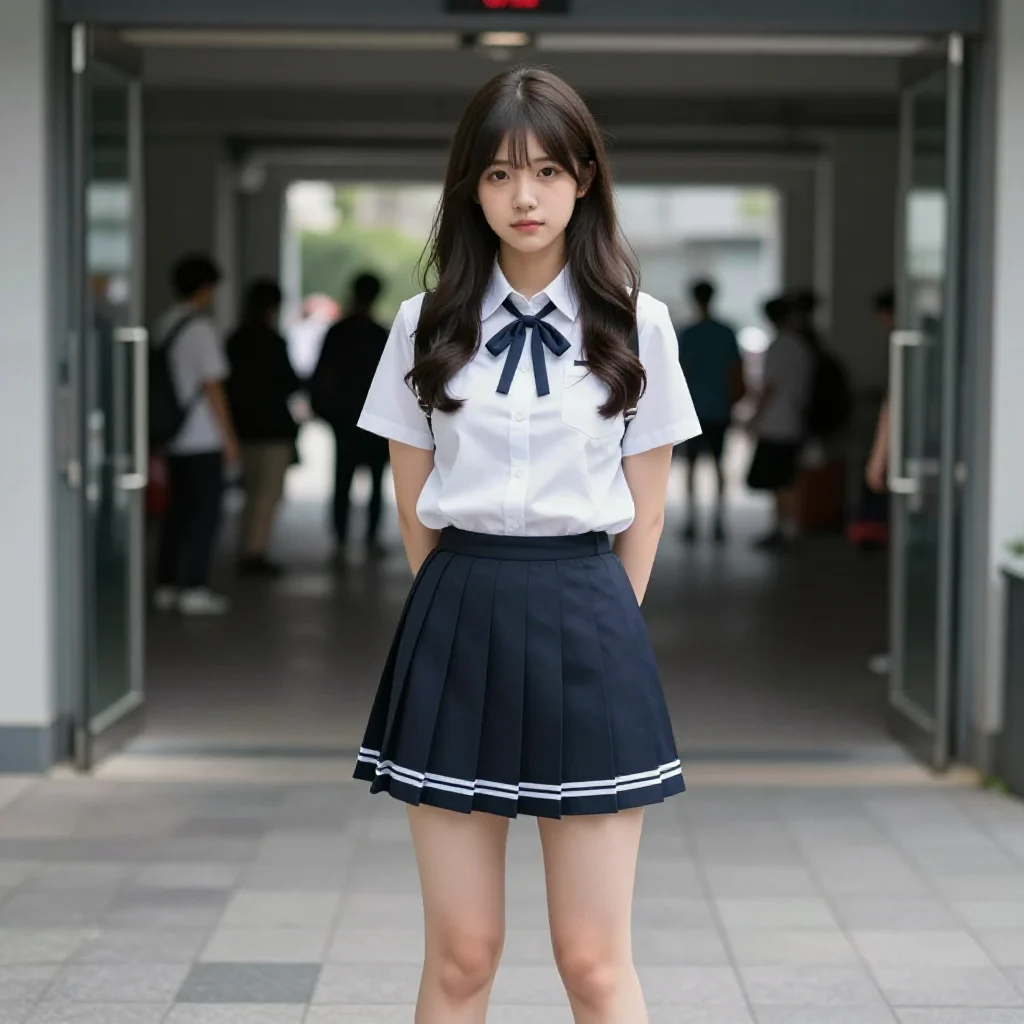 今日份校服少女主題圖片 0754，杰作，最佳画质，极致细节，照片级写实 , 动漫展抓拍风格