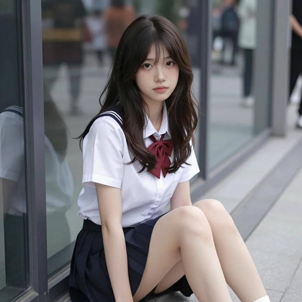 今日份校服少女主題圖片 0759，杰作，最佳画质，极致细节，照片级写实 , 动漫展抓拍风格