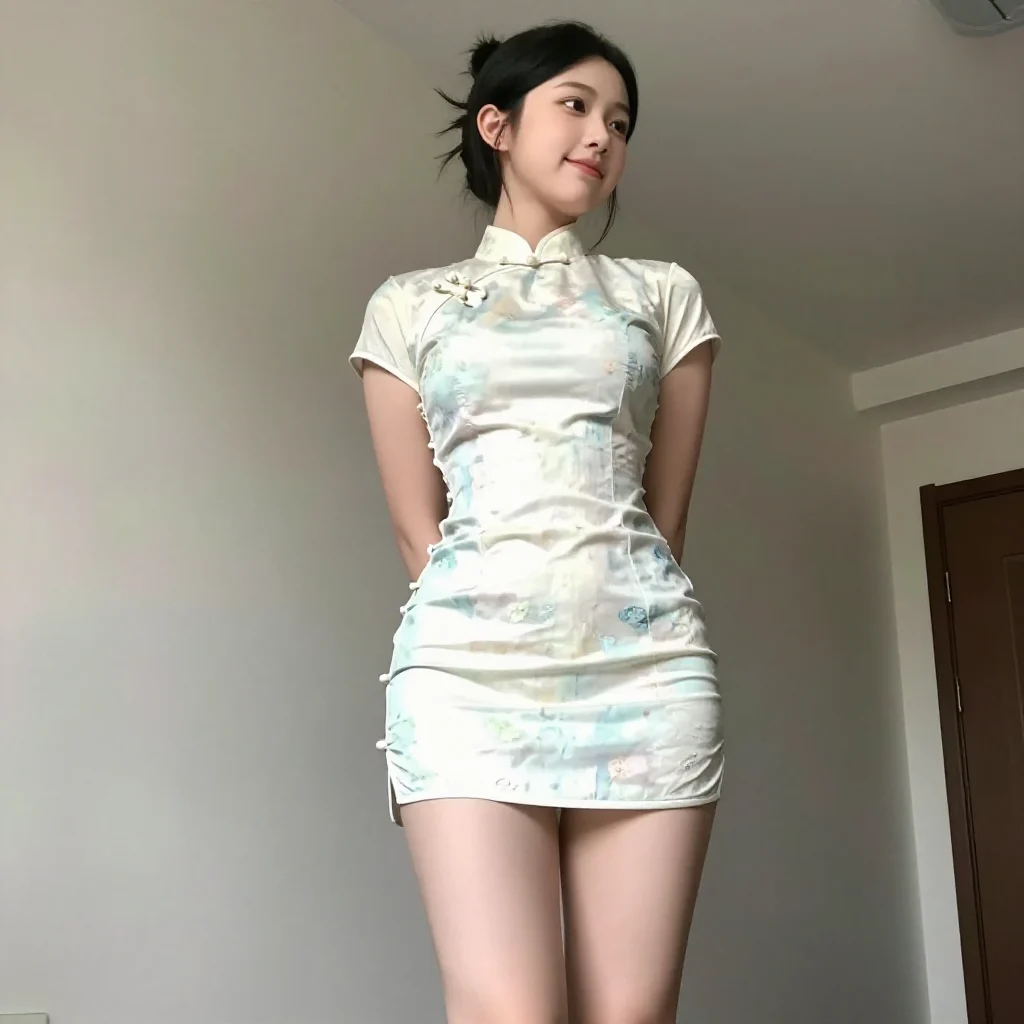 旗袍下的清冷少女主题图片 0878，杰作，最佳画质，极致细节，照片级写实 , 高细节服装展示风格