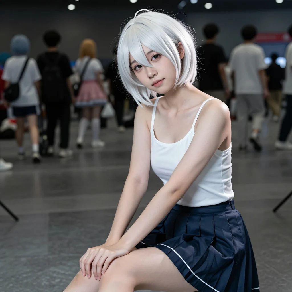 银发少女的校园日常主题图片 0898，杰作，最佳画质，极致细节，照片级写实 , 日系清新写真风格