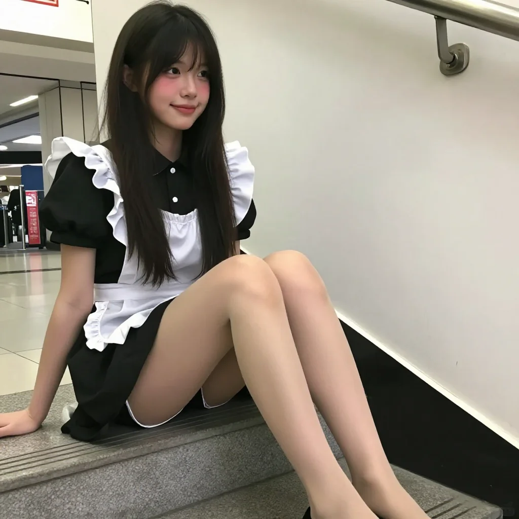 商场偶遇的女仆小姐姐主题图片 0930，杰作，最佳画质，极致细节，照片级写实 , 高还原角色摄影风格