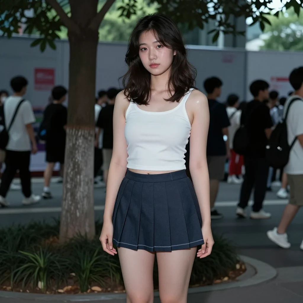 今日份校园少女感主题图片 0955，杰作，最佳画质，极致细节，照片级写实 , 动漫展抓拍风格