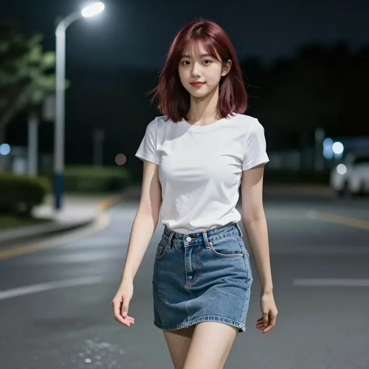 夜色下的少女写真主题图片 0006，杰作，最佳画质，极致细节，照片级写实 , 清新校园写真风格