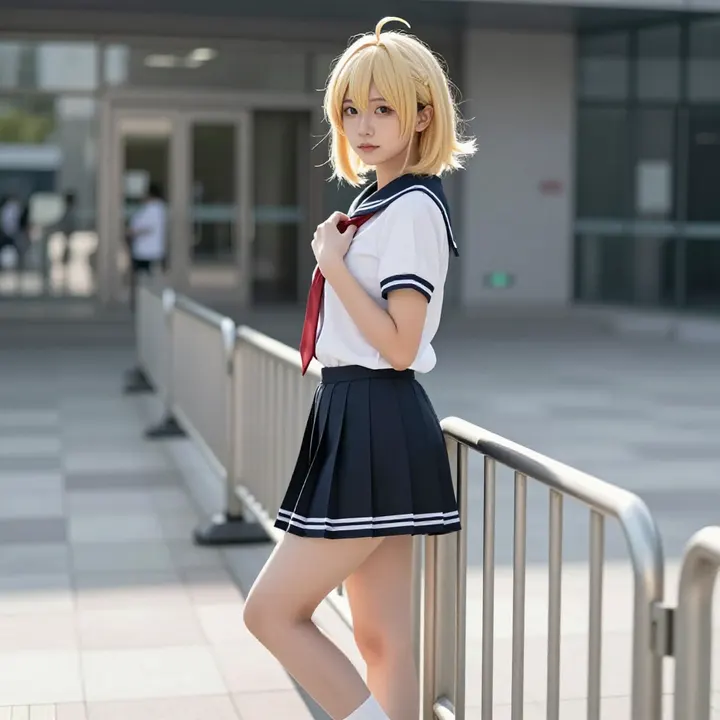 今日份校服少女主题图片 0010，杰作，最佳画质，极致细节，照片级写实 , 二次元角色写真风格