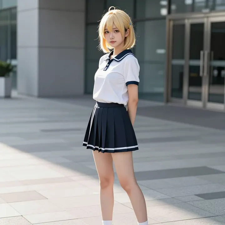 今日份校服少女主题图片 0012，杰作，最佳画质，极致细节，照片级写实 , 二次元角色写真风格