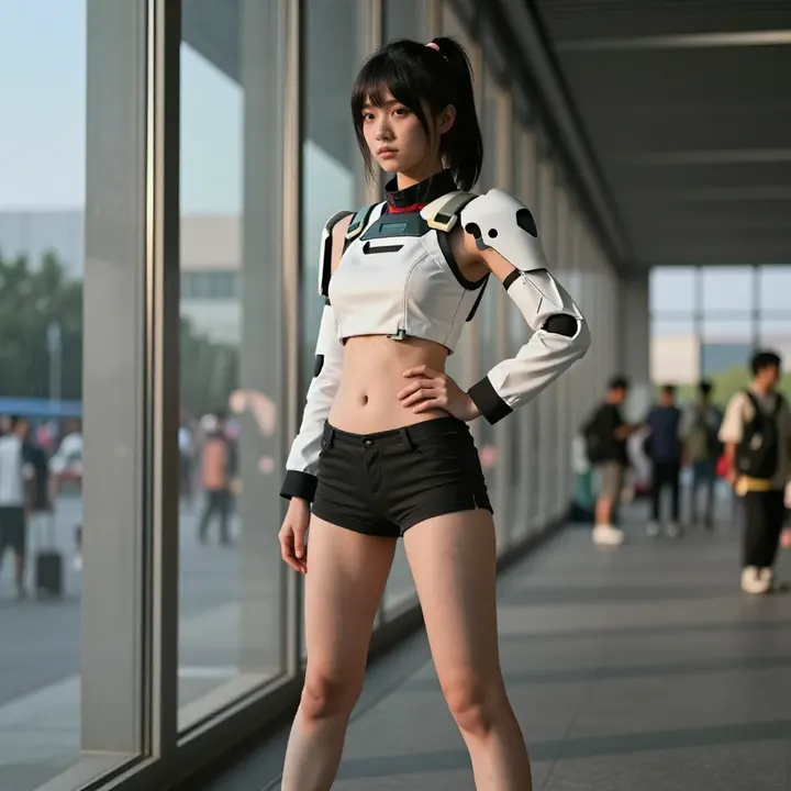 今日份校园风少女写真主题图片 0023，杰作，最佳画质，极致细节，照片级写实 , 动漫展抓拍风格