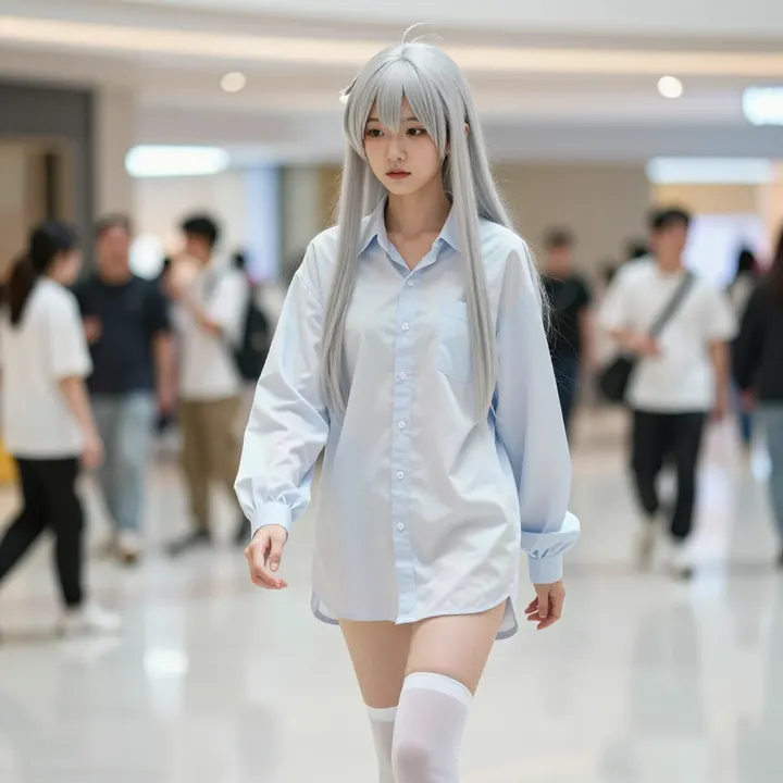 银发少女的日常写真主题图片 0077，杰作，最佳画质，极致细节，照片级写实 , 清新角色私摄风格