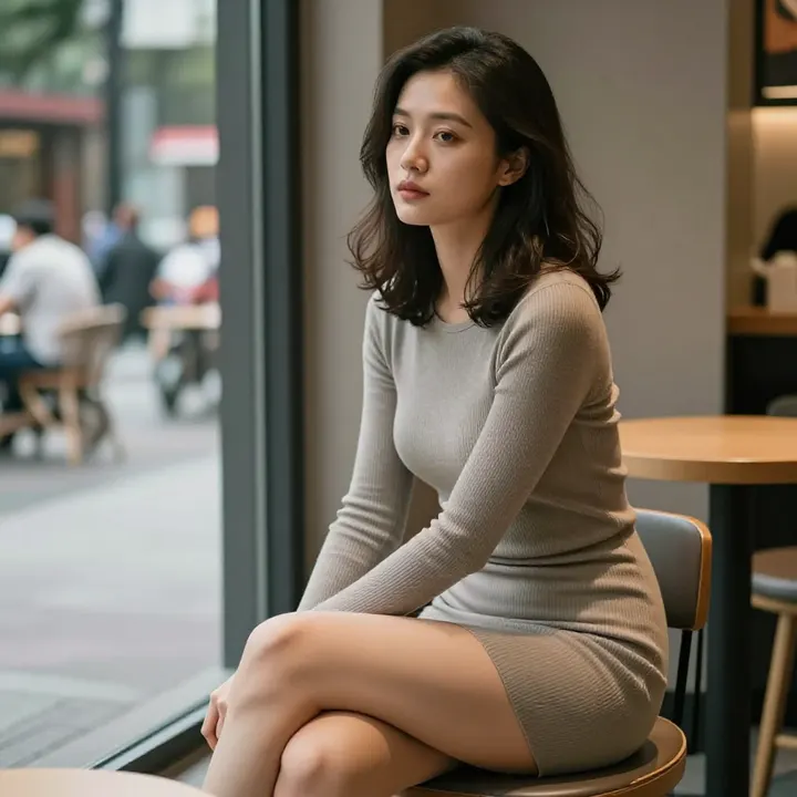 窗边的静谧时光主题图片 0142，杰作，最佳画质，极致细节，照片级写实 , 轻纪实二次元人像风格