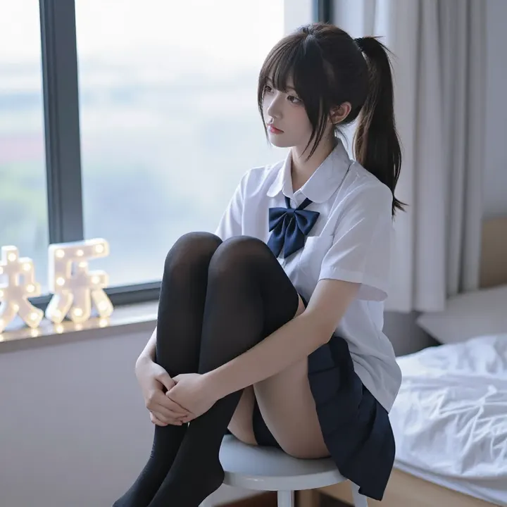 今日份校服少女主题图片 0188，杰作，最佳画质，极致细节，照片级写实 , 真实漫展现场还原风格