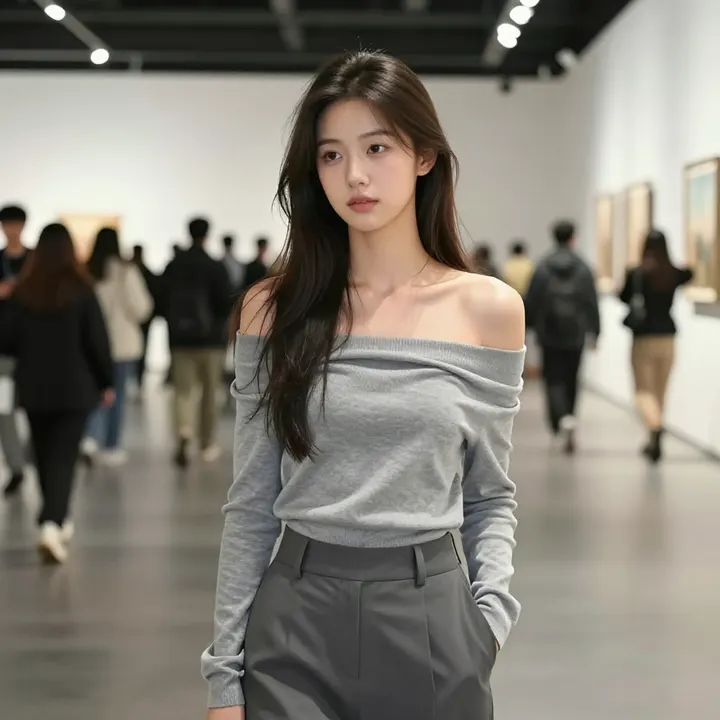 美术馆里的温柔时刻主题图片 0265，杰作，最佳画质，极致细节，照片级写实 , 展会环境叙事风格