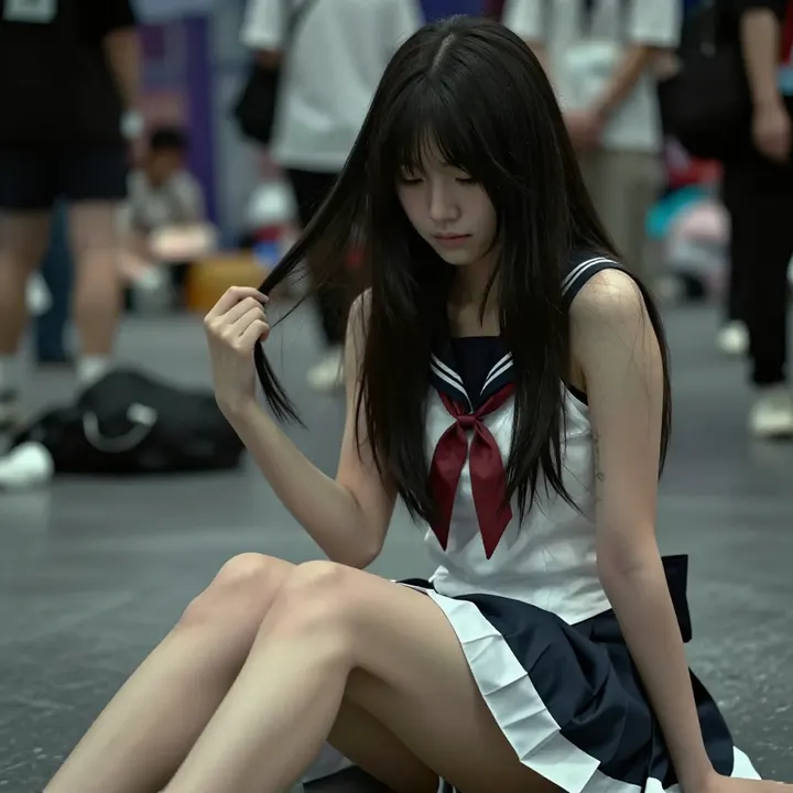 今日份校园少女感主題圖片 0334，杰作，最佳画质，极致细节，照片级写实 , 轻纪实二次元人像风格