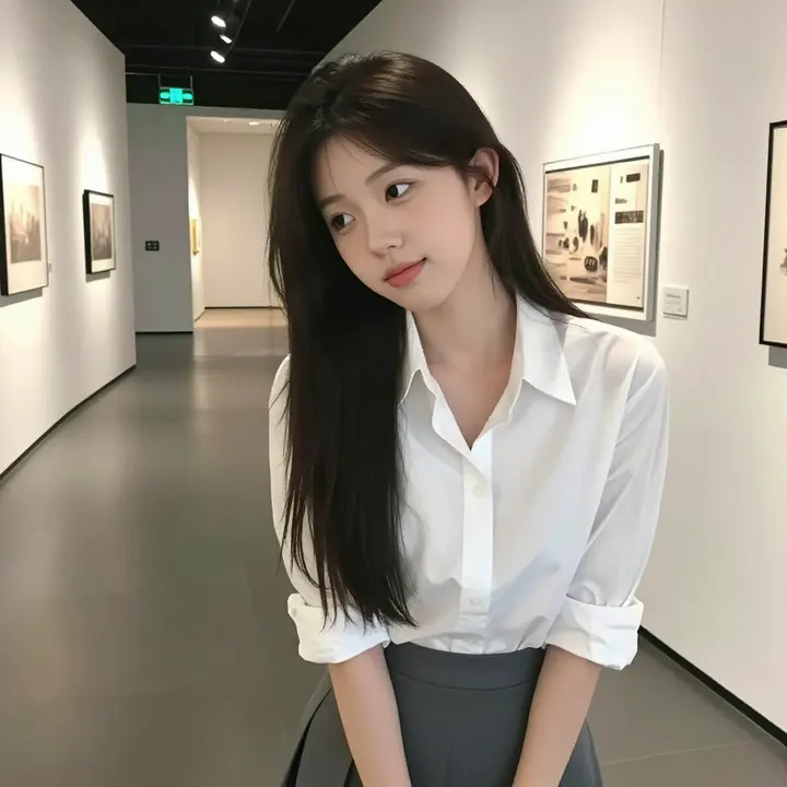 美术馆里的静谧时光主題圖片 0436，杰作，最佳画质，极致细节，照片级写实 , 展馆自然光写真风格