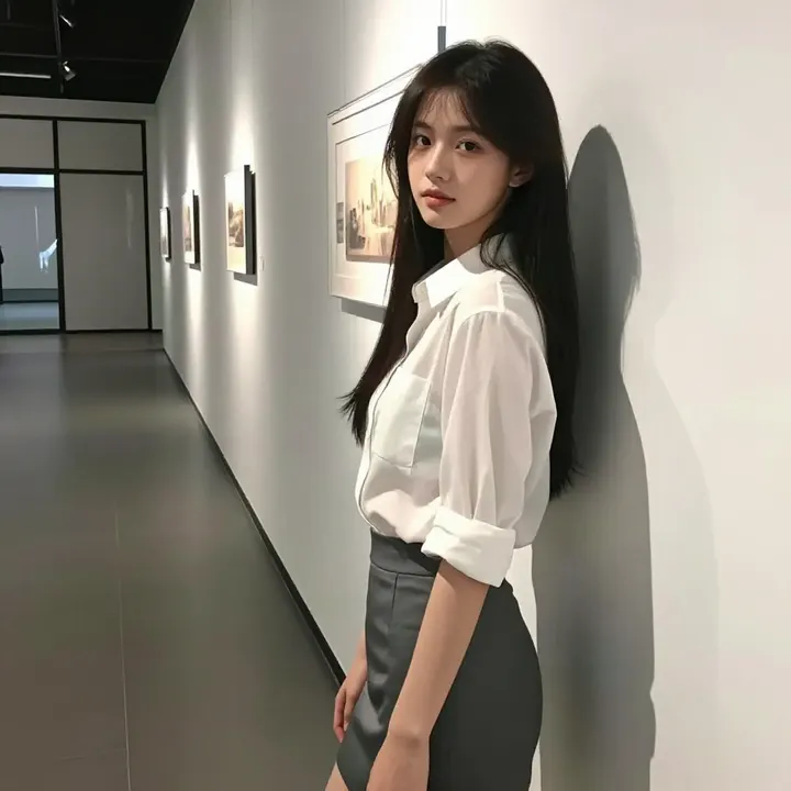 美术馆里的静谧时光主題圖片 0438，杰作，最佳画质，极致细节，照片级写实 , 展馆自然光写真风格