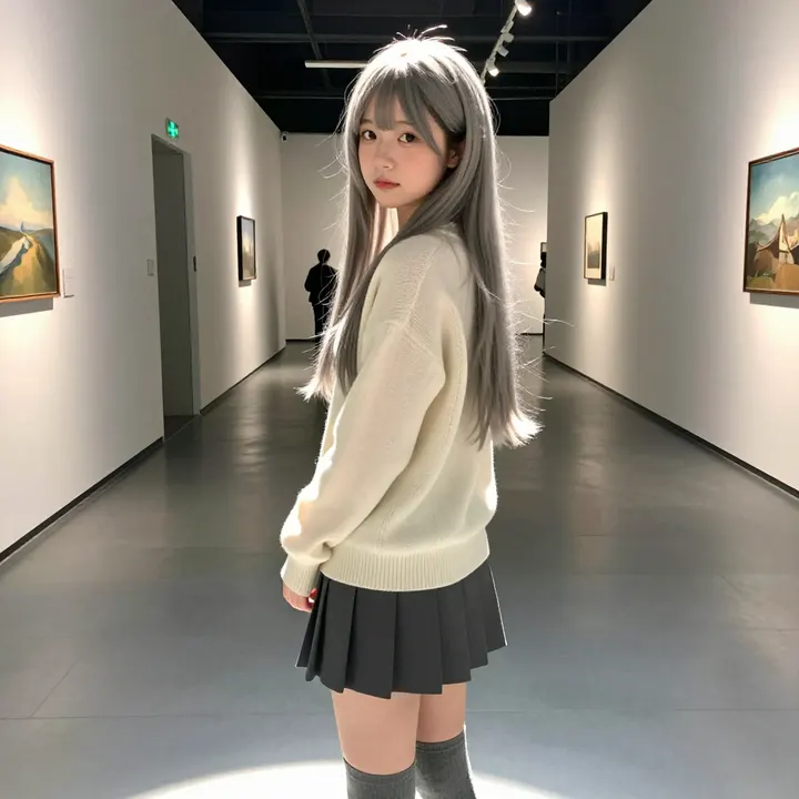美术馆里的温柔日常主題圖片 0455，杰作，最佳画质，极致细节，照片级写实 , 日系少女感摄影风格