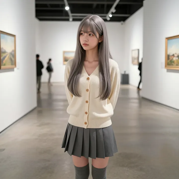 美术馆里的温柔日常主題圖片 0457，杰作，最佳画质，极致细节，照片级写实 , 日系少女感摄影风格