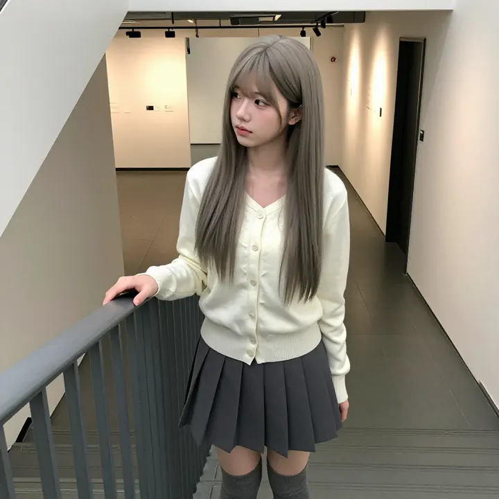 美术馆里的温柔日常主題圖片 0458，杰作，最佳画质，极致细节，照片级写实 , 日系少女感摄影风格