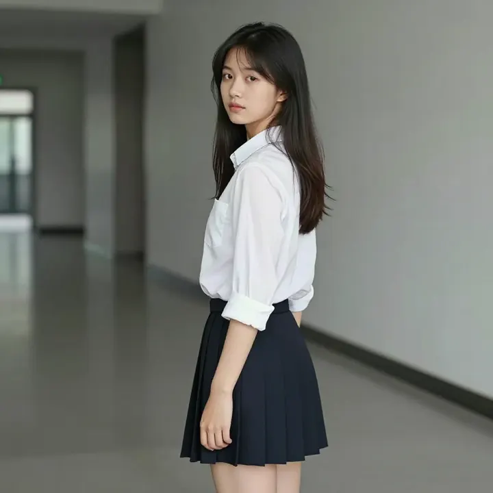 今日份校园少女感主題圖片 0468，杰作，最佳画质，极致细节，照片级写实 , 轻熟通勤写真风