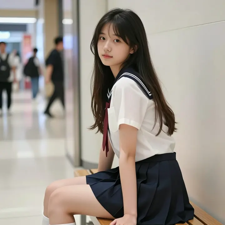 今日份校服少女主題圖片 0482，杰作，最佳画质，极致细节，照片级写实 , 角色扮演人像摄影风格