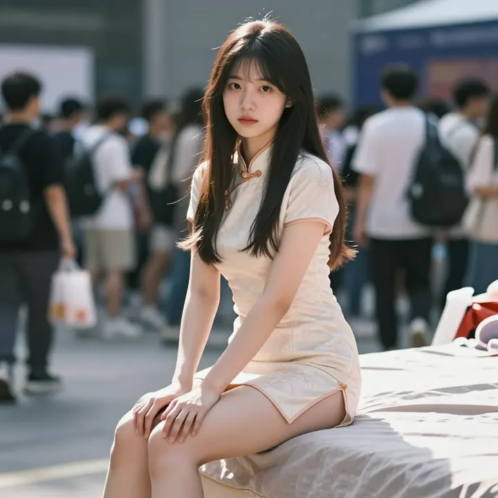 旗袍少女的日常主題圖片 0498，杰作，最佳画质，极致细节，照片级写实 , 都市街拍纪实风