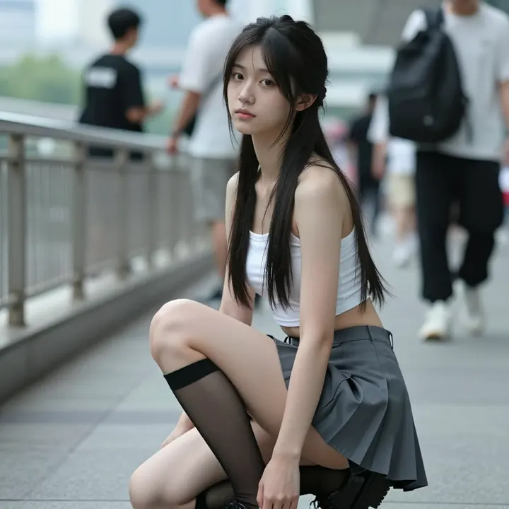 今日份清冷少女感主題圖片 0619，杰作，最佳画质，极致细节，照片级写实 , 漫展现场纪实摄影风格