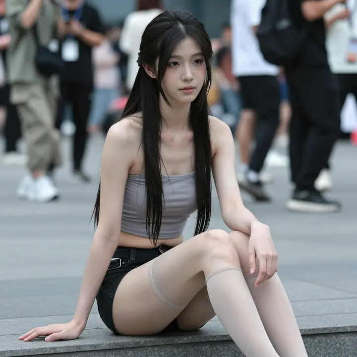 今日份清冷少女感主題圖片 0622，杰作，最佳画质，极致细节，照片级写实 , 漫展现场纪实摄影风格