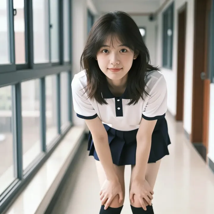 走廊里的青春日常主題圖片 0632，杰作，最佳画质，极致细节，照片级写实 , 胶片质感摄影风格
