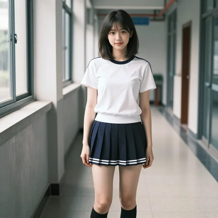 走廊里的青春日常主題圖片 0634，杰作，最佳画质，极致细节，照片级写实 , 胶片质感摄影风格