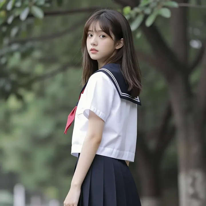 窗边的校园少女主題圖片 0733，杰作，最佳画质，极致细节，照片级写实 , 日系清新写真风格